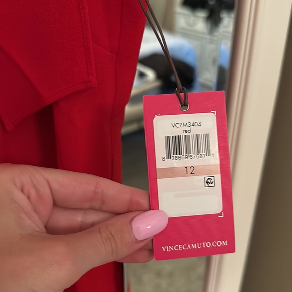 Vince Camuto Red Bow Neck Halter dress NWT - Picture 8 of 13